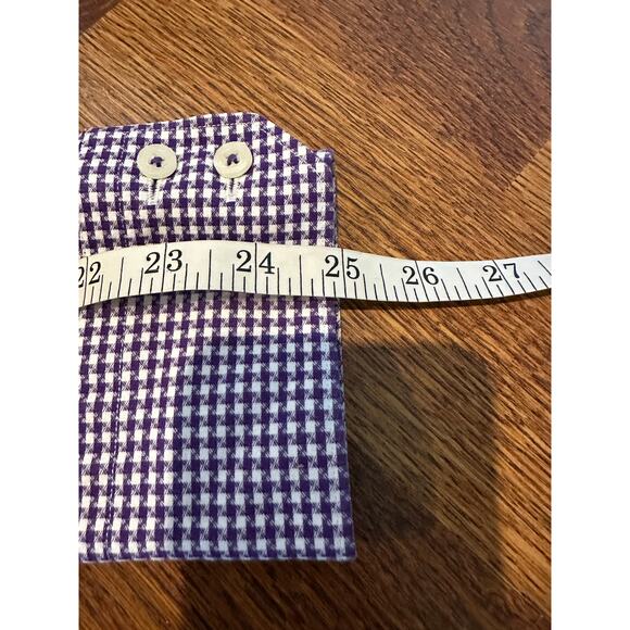 Robert Graham Men's Plaid Paisley Flip Cuff Shirt Purple Size Large Bold Casual - Picture 11 of 12